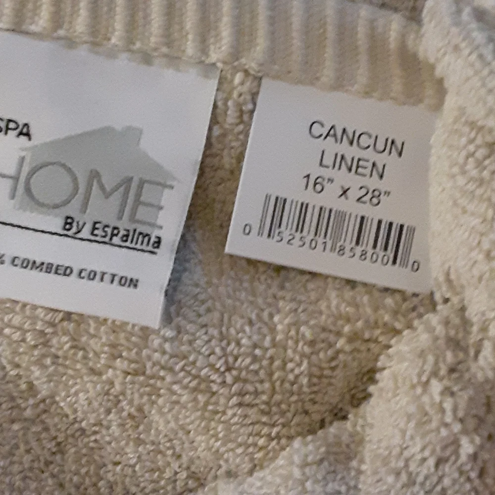 Spa Home Espalma Bloomingdale's 100% cotton 6 pc towel set Chevron taupe…New $40